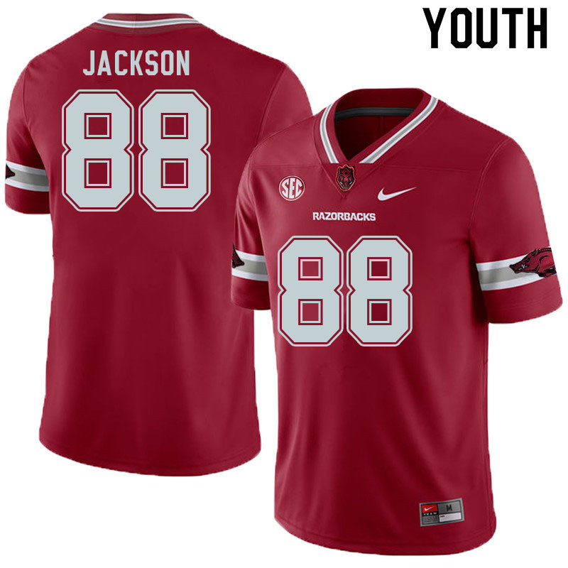 Youth #88 Koilan Jackson Arkansas Razorbacks College Football Jerseys Sale-Alternate Cardinal
